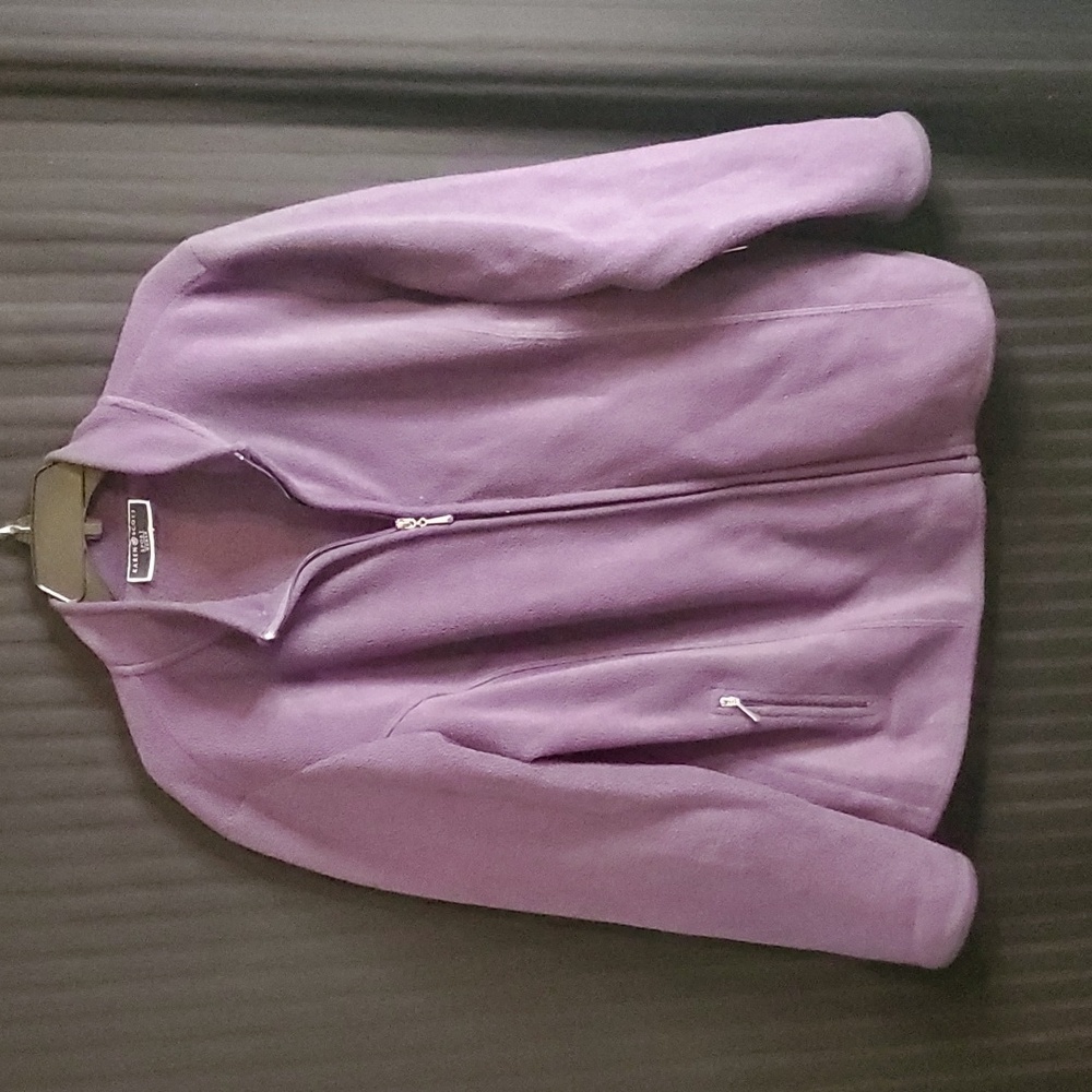 Karen Scott Purple Fleece Zip Up Jacket